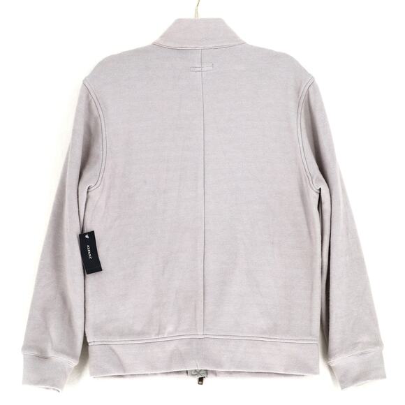 Alfani Men's Grey Mixed-Media Quilted Knit Casual Full-Zip Bomber Jacket Size S - Picture 4 of 4